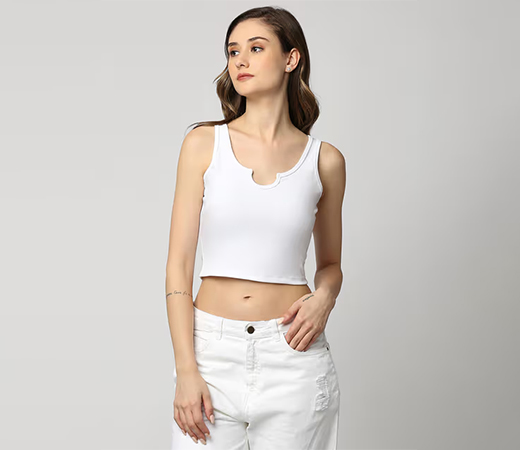 Disrupt’s White Slim Fit Crop Top