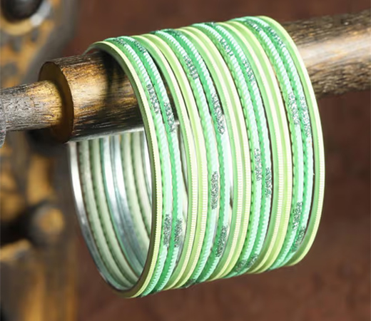 Priyaasi Pastel Perfection Green Color 24 Bangle Set