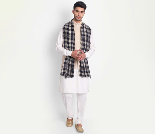 Faux Pashmina Reversible Stole For Men