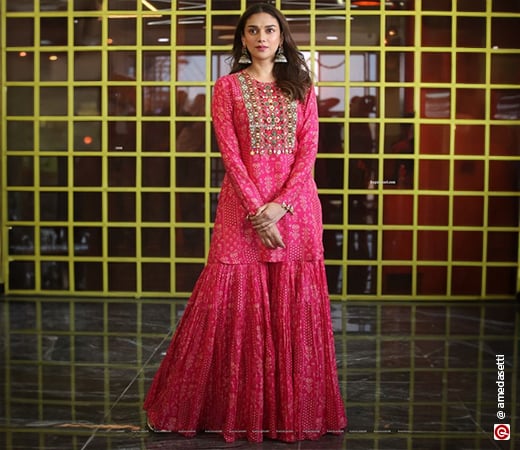 Aditi Rao Hydari wearing a pink sharara suit