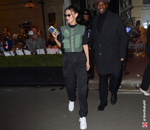 Bella Hadid wearing cargos