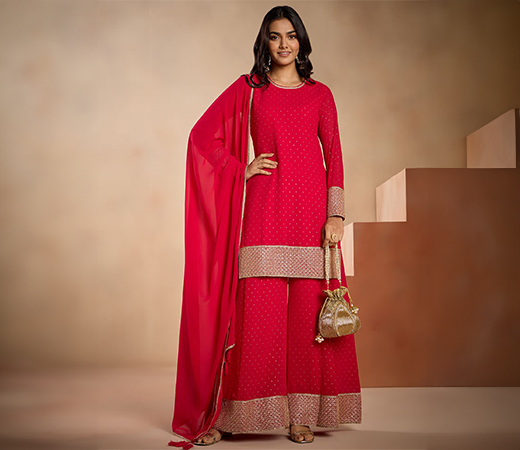 Gajra Gang Red Georgette Kurta Set