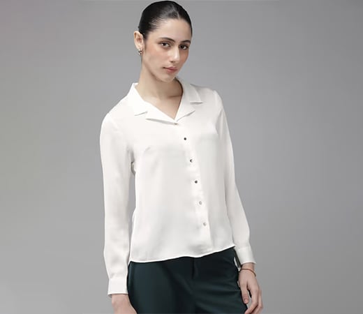 Van Heusen White Textured Long Sleeves Formal Shirt