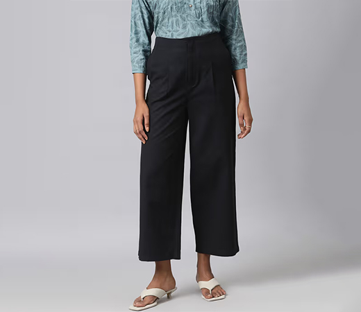 Fabindia Cotton Linen Solid Pant

