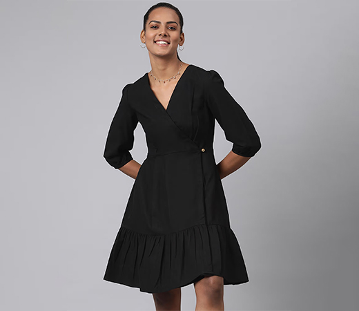 Fabindia Cotton Linen Solid Dress