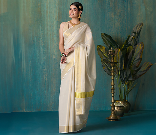Likha Kasavu Cotton Zari Saree