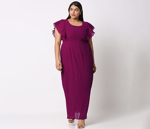MISH Pleated Maxi Dress