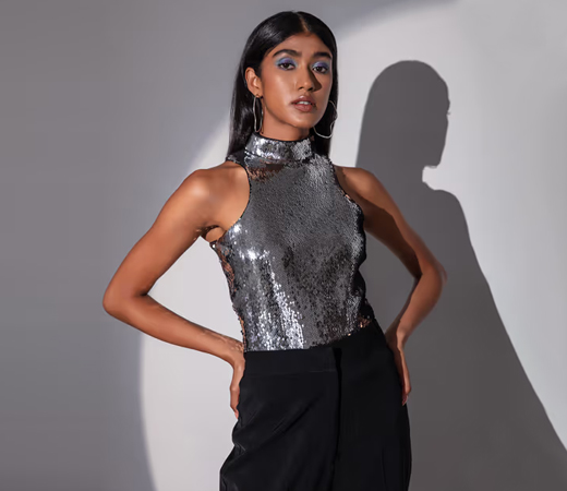 RSVP by Nykaa Fashion Nikhil Thampi Silver Glimmering With Hope Bodysuit