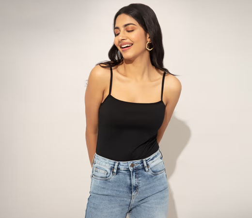 Twenty Dresses by Nykaa Fashion Basics Black Bodysuit