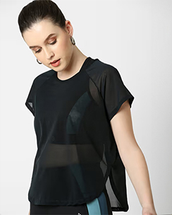 BODD ACTIVE All Mesh Black Sheer Tee