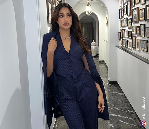 Janhvi Kapoor wearing a co-ord set with blazer