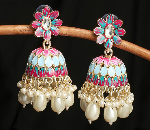 OOMPH Meenakari Jhumkas