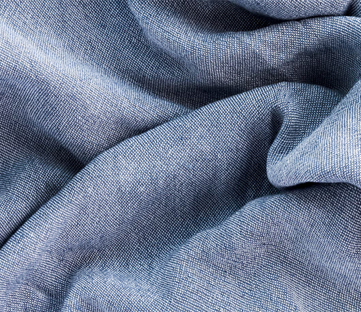 Flat lay of the chambray fabric