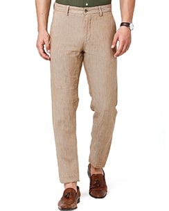 Linen Club Solid Brown Trouser