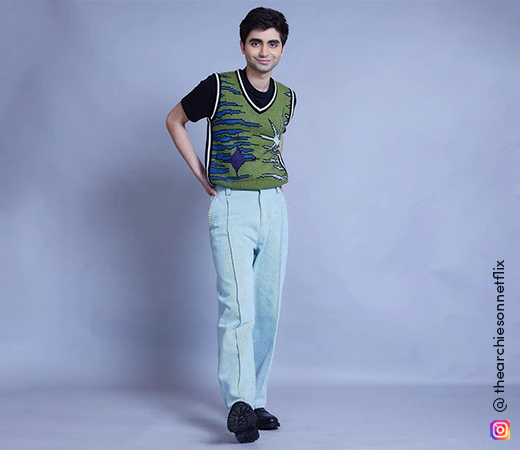 Yuvraj Menda in a printed sweater