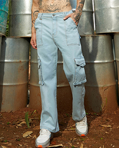 Campus Sutra Cargo Denim Jeans