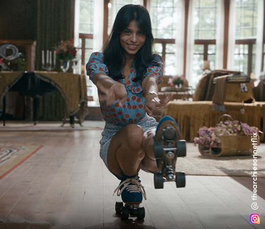 Suhana Khan in blue shirt and shorts