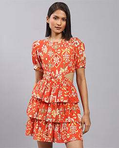 Label Ritu Kumar Geometric Print Short Dress
