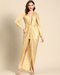 Dodo & Moa Gold Sheath Maxi Dress