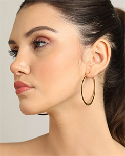 CLARA 925 Sterling Silver Gold Rhodium plated Hoop Earrings