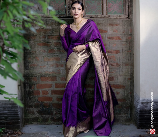 Shriya Pilgaonkar wearing a v-neck blouse