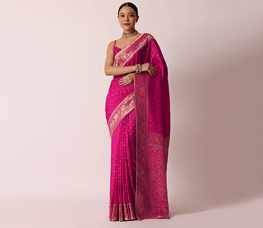 KALKI FASHION Banarasi Saree with Unstitched Blouse