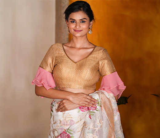 House Of Blouse Ruffle V Neck Blouse