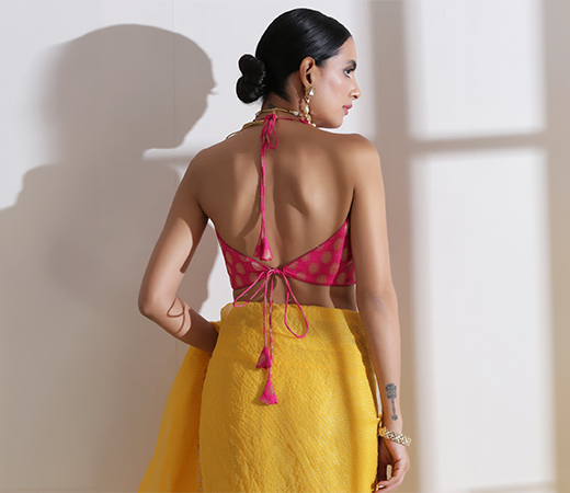 Swtantra Pink Brocade Blouse