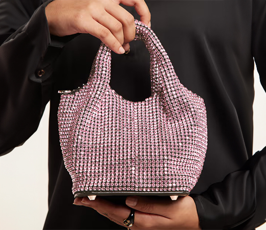 RSVP by Nykaa Fashion Pink Embellished Small Handbag