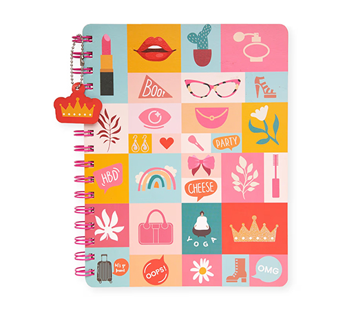 Doodle Collection Hardbound Notebook with Bookmark Dangler