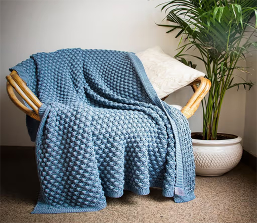 PLUCHI Cotton Knitted Throw Blanket