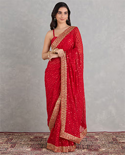 Nyri Georgette Heavy Embellished Saree