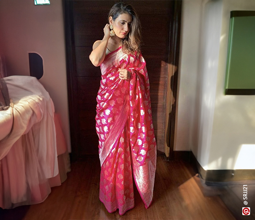 Fatima Sana Shaikh wearing a brocade saree