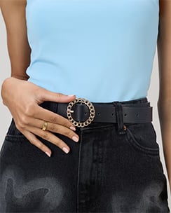 MIXT by Nykaa Fashion Gold Chain Link Buckle Belt
