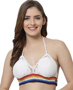 Velvery Handmade Crochet Rainbow Tank Top