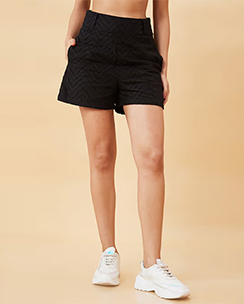 Globus Black High-Rise Shorts