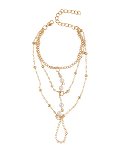 Yellow Chimes Multi-Stranded Ring Bracelet 