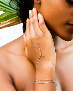 Niscka Gold Toned Stylish Hand Harness Hand Chain
