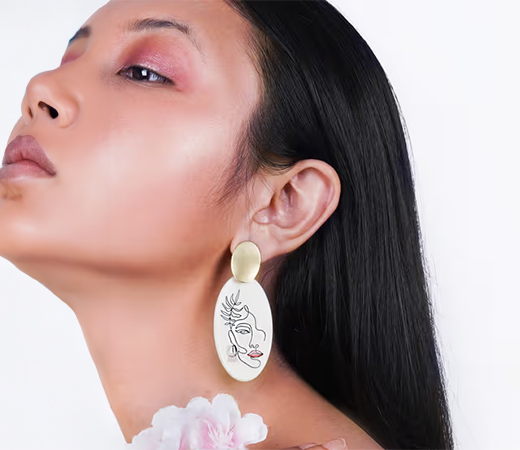 Joker & Witch  Azalea Line Art Resin Earring