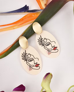 Joker & Witch Azalea Line Art Resin Earring