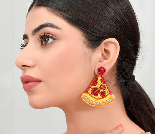 Shoshaa Pizza Shaped Drop Earrings