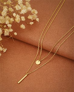 Carlton London Gold Plated Layered Necklace