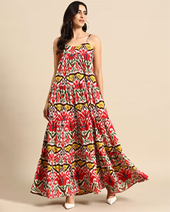 Mabish By Sonal Jain Multi-Colour Tiered Maxi Dress