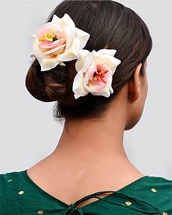 Silvermerc Designs Artificial White Rose Flower Hair Accessory