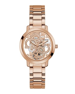 GUESS Quattro Clear Ladies Trend Watch Rose Gold
