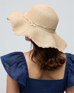 Twenty Dresses by Nykaa Fashion Beige Pearl Lace Frill Straw Hat
