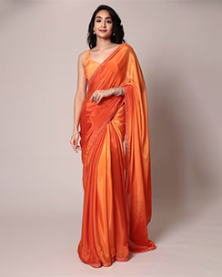 Zari Jaipur Embroidery Sequins Saree with Unstitched Blouse
