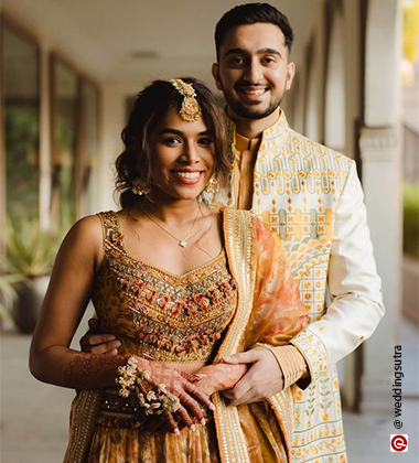 the couple wearing yellow
