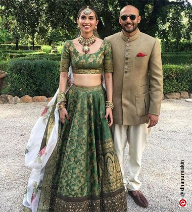 the couple wearing green